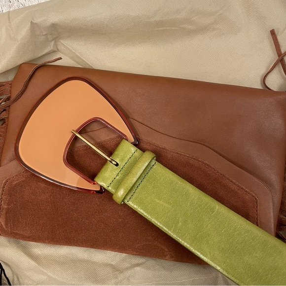 French Connection Green Belt with Amber Buckle - Picture 5 of 5